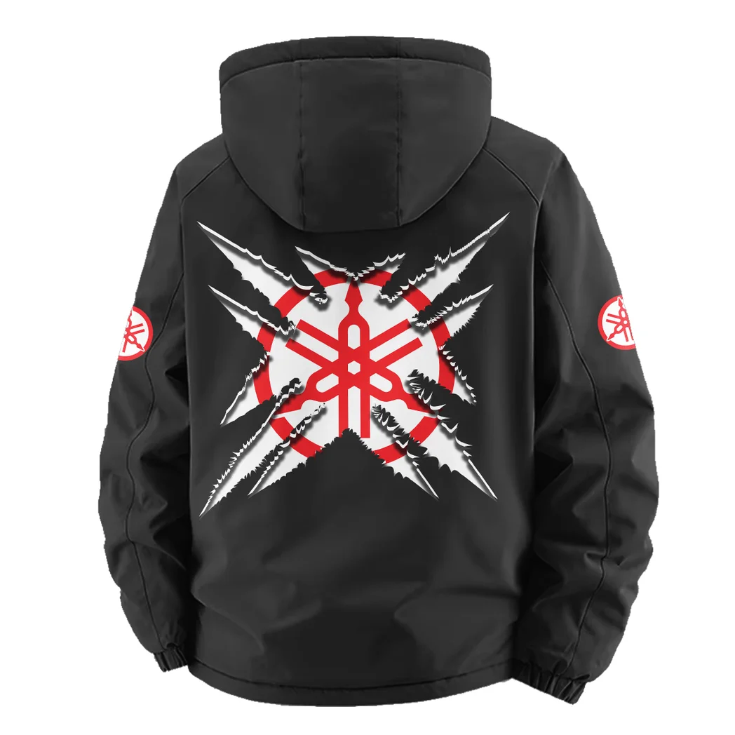 Road Motorcycle Fleece Windbreaker Jacket, Cross-Training Wind Shell HVN1450YA - Black - Image 4
