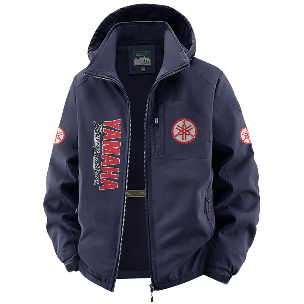Road Motorcycle Fleece Windbreaker Jacket, Cross-Training Wind Shell HVN1450YA - Navy - Image 2