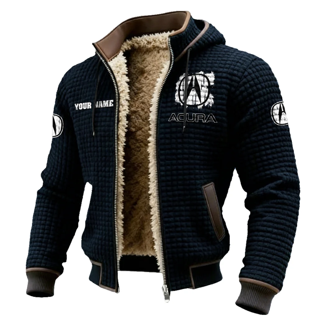 High-End Car Fleece-Lined Hooded Jacket, Endurance Sport Thermal Hoody HVN1451AC - Black - Image 2