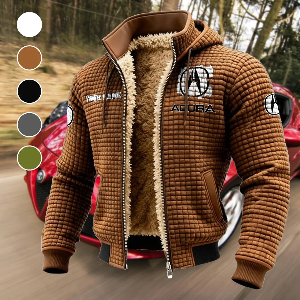 High-End Car Fleece-Lined Hooded Jacket, Endurance Sport Thermal Hoody HVN1451AC - brown