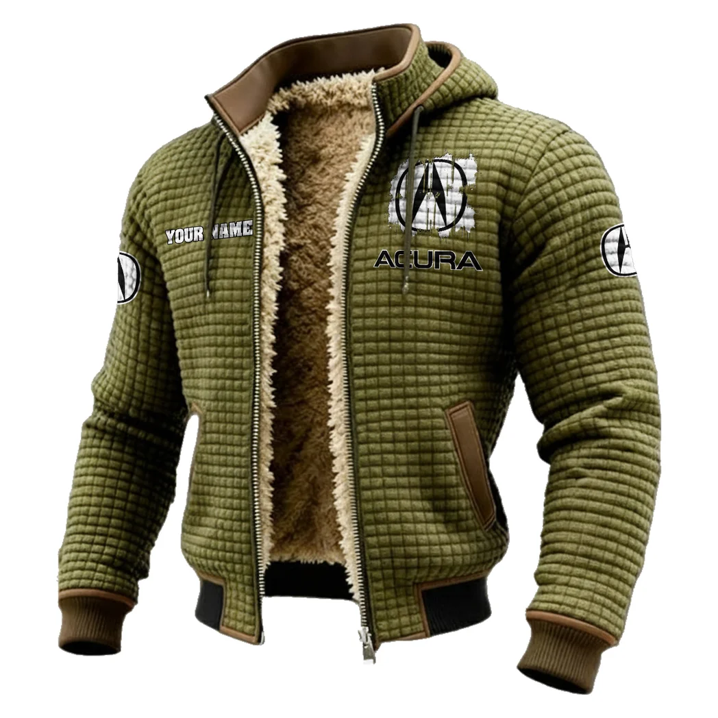 High-End Car Fleece-Lined Hooded Jacket, Endurance Sport Thermal Hoody HVN1451AC - Green - Image 2