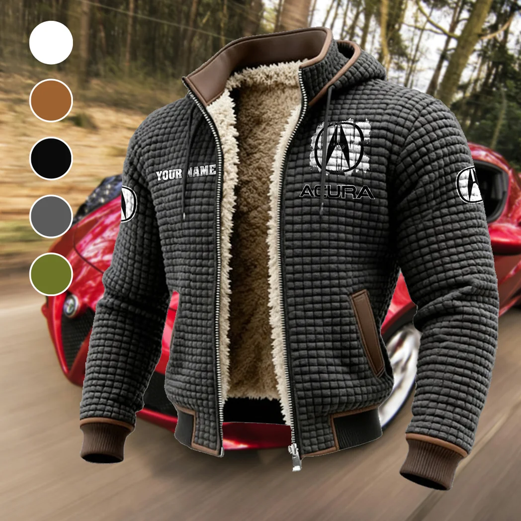 High-End Car Fleece-Lined Hooded Jacket, Endurance Sport Thermal Hoody HVN1451AC - Grey