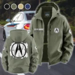 High-End Car Fleece Windbreaker Jacket, Thermal Wind-Stop Jacket HVN1451AC - Green