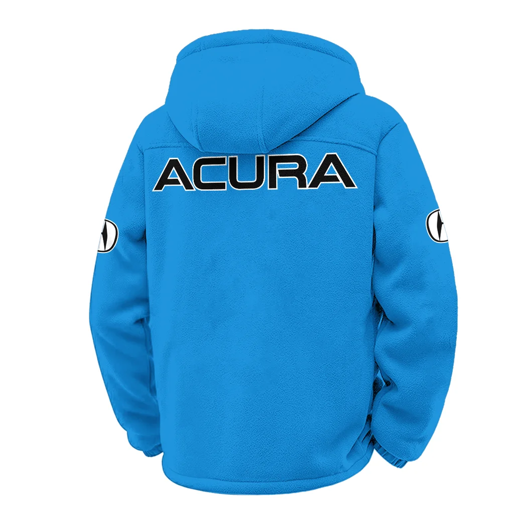 High-End Car Winter Fleece Jacket, Thermal Winter Fleece HVN1451AC - Cyan - Image 3