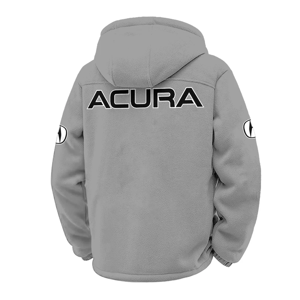 High-End Car Winter Fleece Jacket, Thermal Winter Fleece HVN1451AC - Grey - Image 3