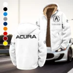 High-End Car Winter Fleece Jacket, Thermal Winter Fleece HVN1451AC - White