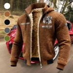 Winter Sports Vehicle Fleece-Lined Hooded Jacket, High-Performance Trail Jacket HVN1451AR - brown