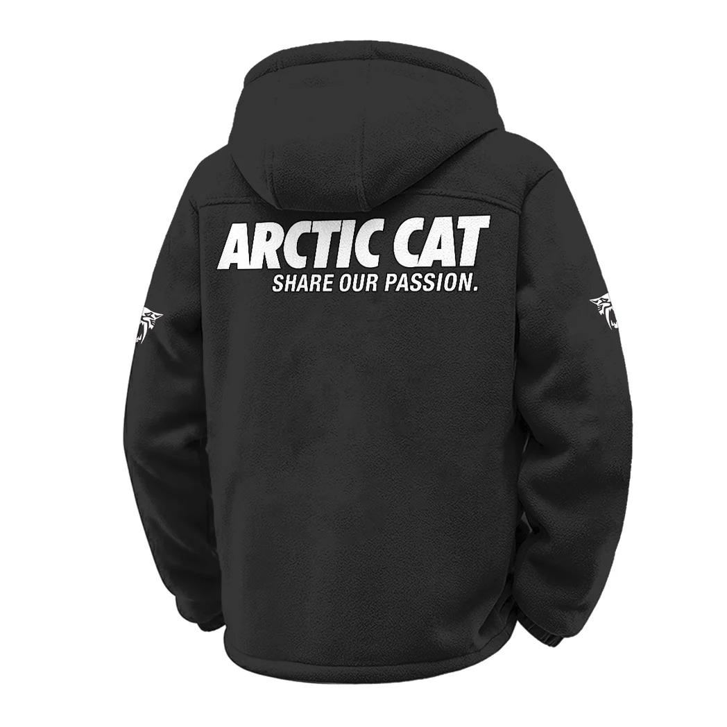 Winter Sports Vehicle Winter Fleece Jacket, Extreme Cold Fleece Coat HVN1451AR - Black - Image 3