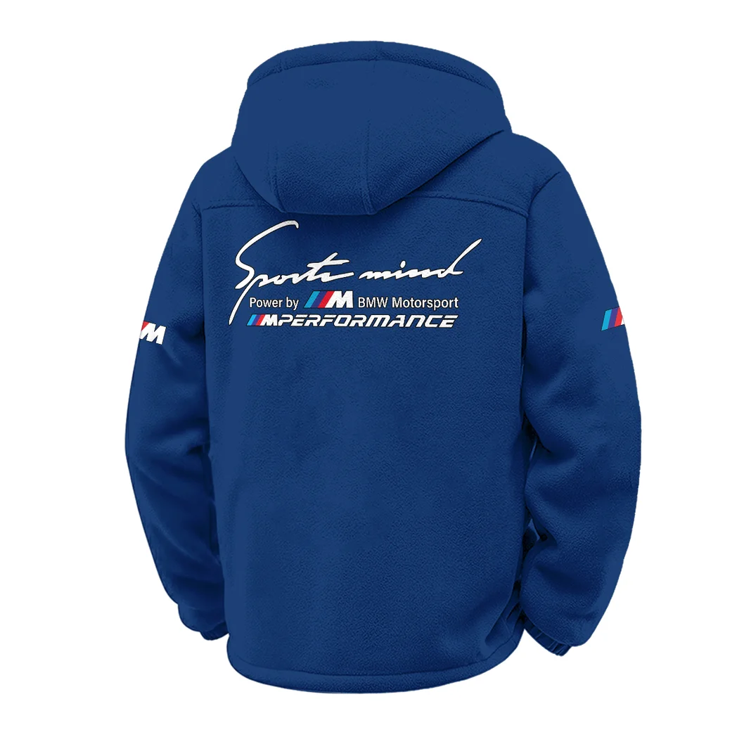 High-Speed Car Winter Fleece Jacket, Insulated Sport Hoody HVN1451BM - Navy - Image 3