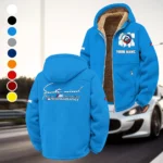 High-Speed Car Winter Fleece Jacket, Insulated Sport Hoody HVN1451BM - Cyan