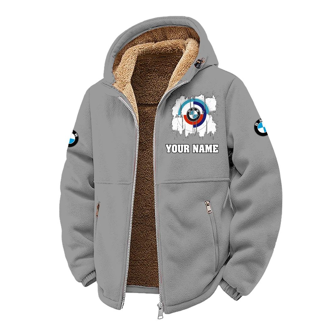 High-Speed Car Winter Fleece Jacket, Sub-Zero Fleece Jacket HVN1451BM - Grey - Image 2
