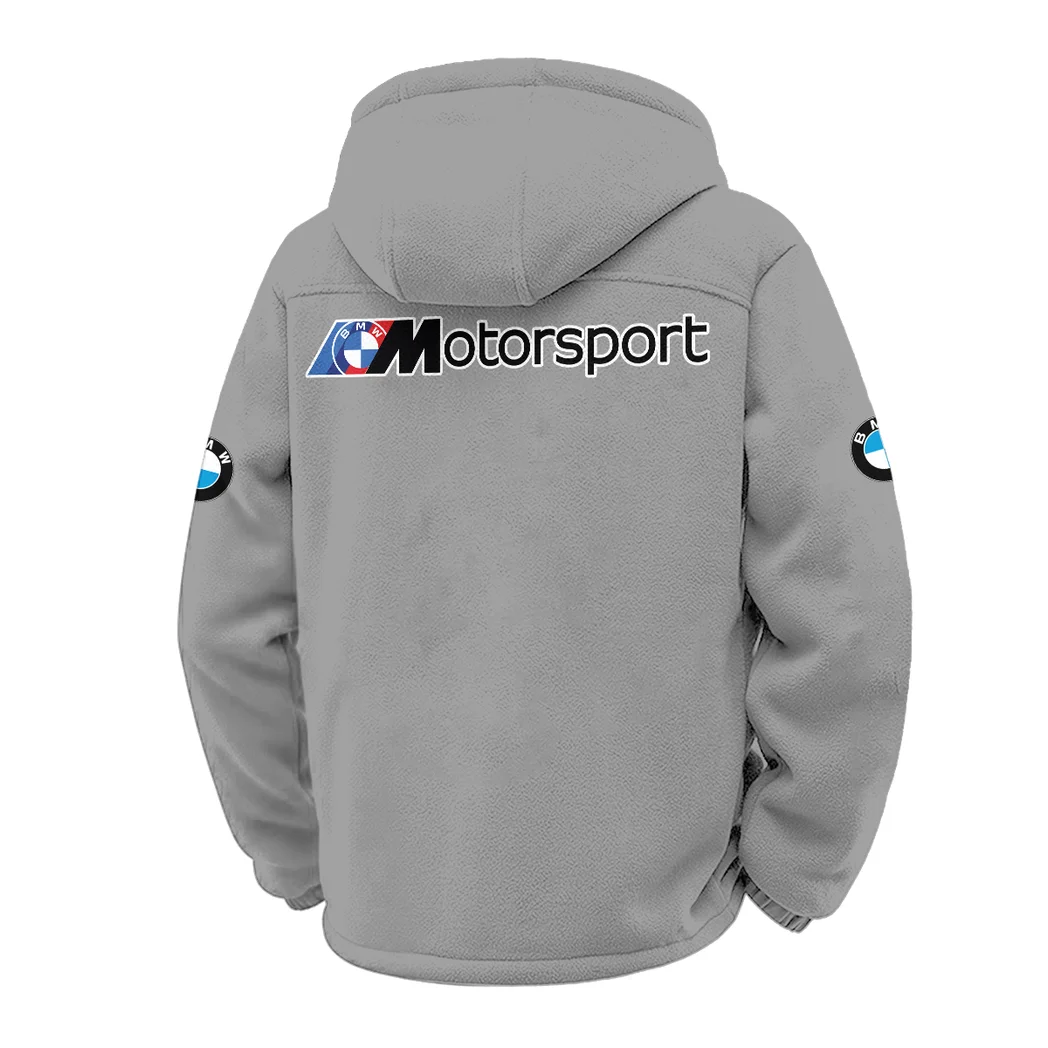 High-Speed Car Winter Fleece Jacket, Sub-Zero Fleece Jacket HVN1451BM - Grey - Image 3