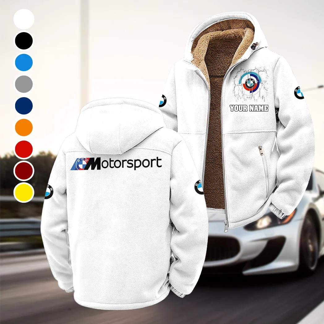 High-Speed Car Winter Fleece Jacket, Sub-Zero Fleece Jacket HVN1451BM - White