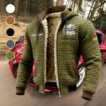Off-Road Adventure Bike Fleece-Lined Hooded Jacket, Rapid-Dry Fleece-Lined Hoody HVN1451CA - Green