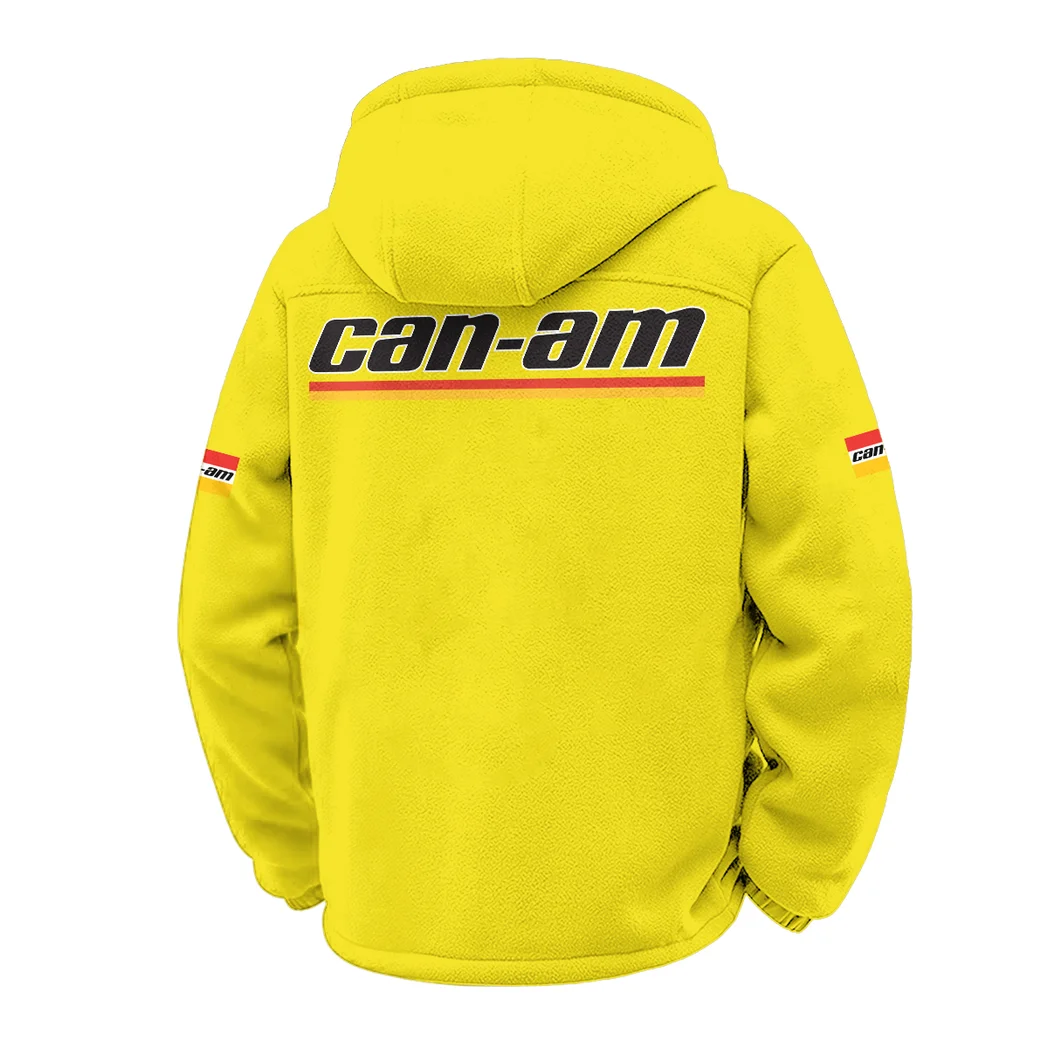 Off-Road Adventure Bike Winter Fleece Jacket, Heavy-Duty Cold Fleece HVN1451CA - Yellow - Image 3