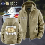 American Speed Car Fleece Windbreaker Jacket, Performance Barrier Jacket HVN1451CH - Khaki