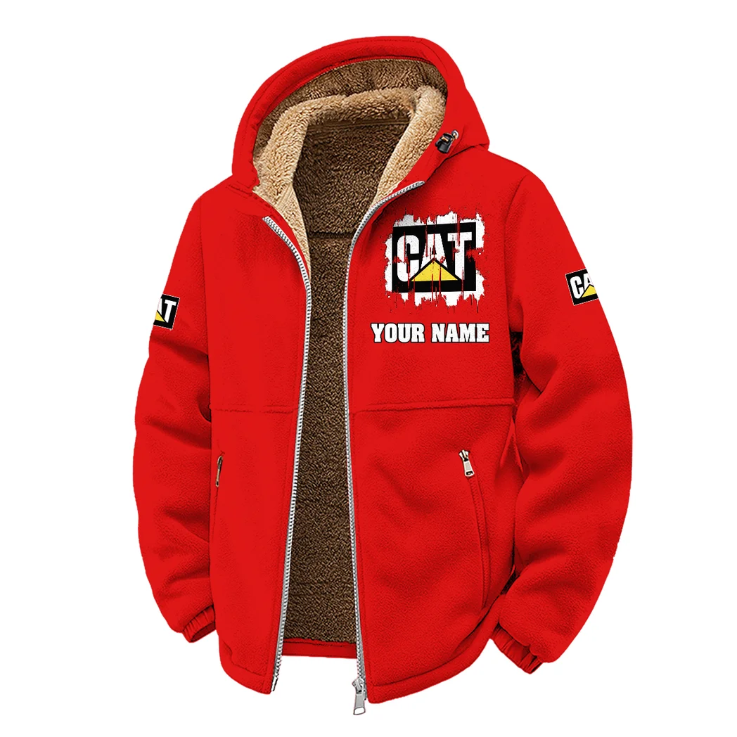Construction Equipment Winter Fleece Jacket, Technical Mid-Layer Jacket HVN1451CI - Red - Image 2