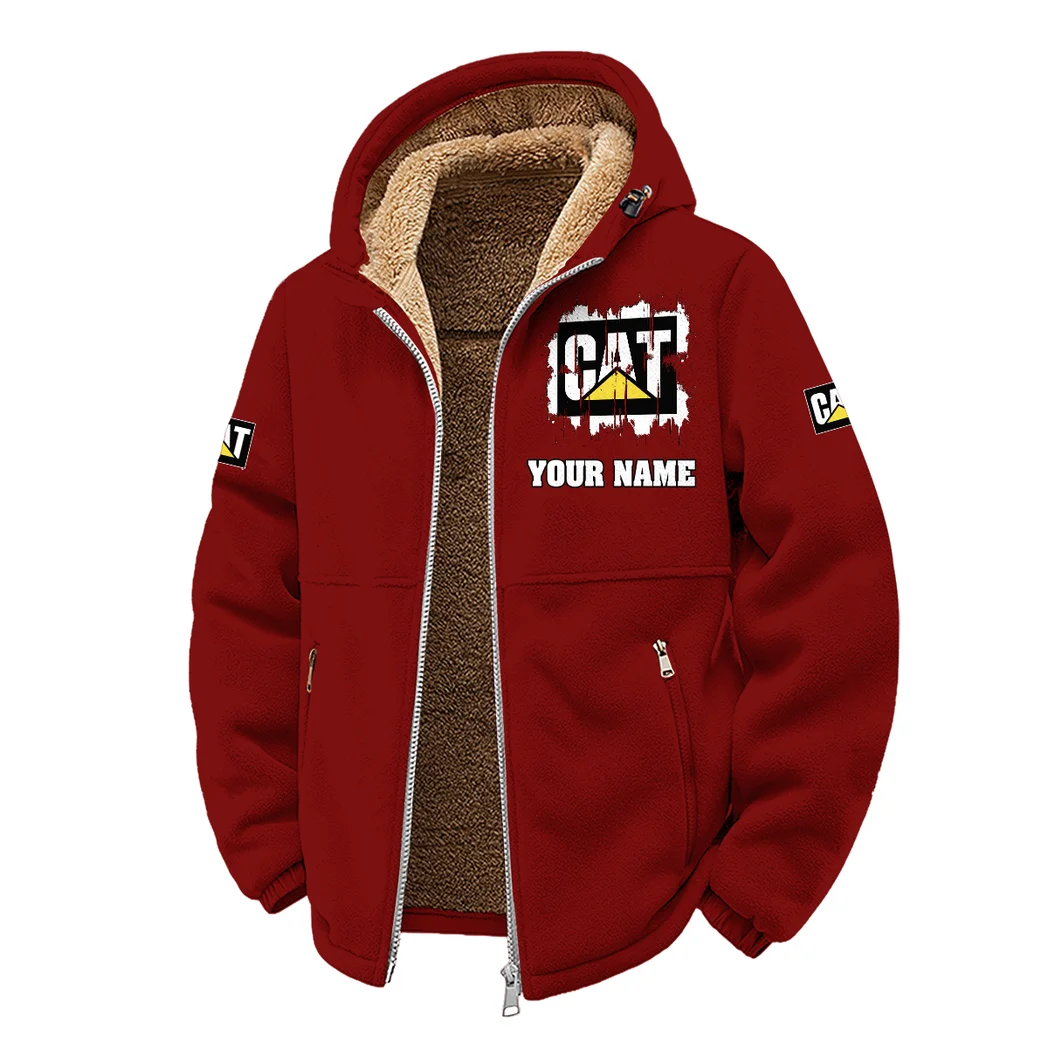 Construction Equipment Winter Fleece Jacket, Technical Mid-Layer Jacket HVN1451CI - Wine - Image 2