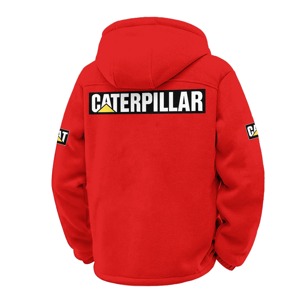 Construction Equipment Winter Fleece Jacket, Technical Mid-Layer Jacket HVN1451CI - Red - Image 3