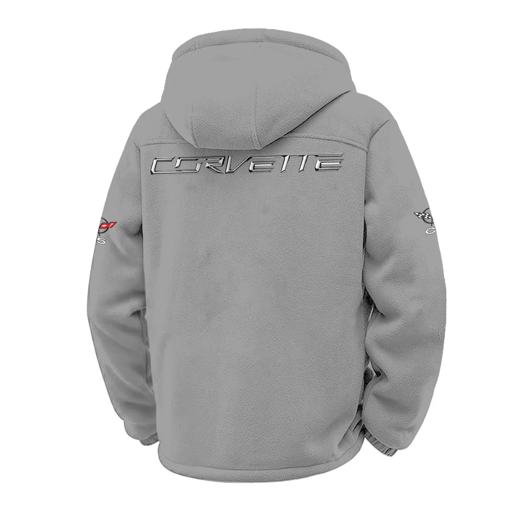 American Muscle Winter Fleece Jacket, All-Mountain Sport Jacket HVN1451CO - Grey - Image 3