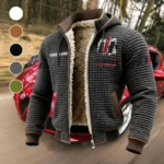Rural Equipment Fleece-Lined Hooded Jacket, Water-Resistant Thermal Hoody HVN1451CS - Grey