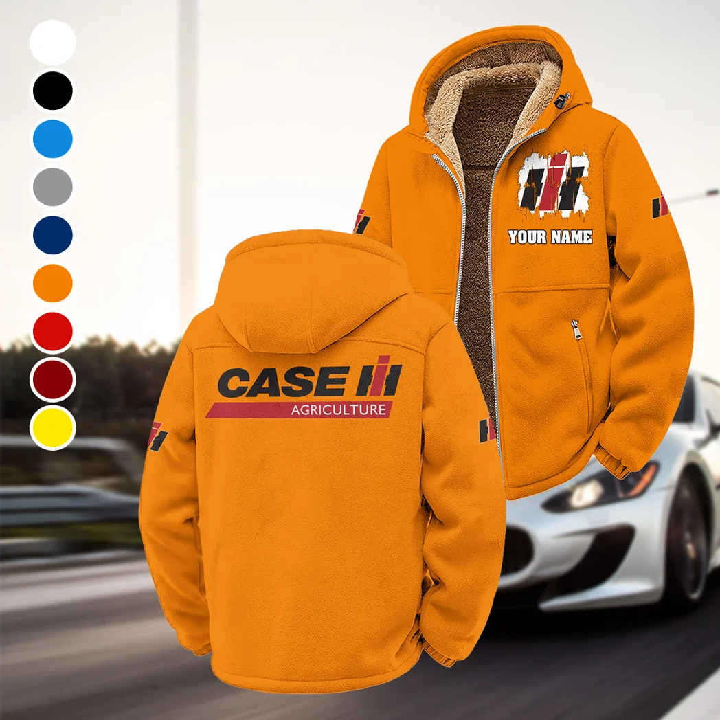 Rural Equipment Winter Fleece Jacket, Cold Weather Hiking Fleece HVN1451CS - Orange