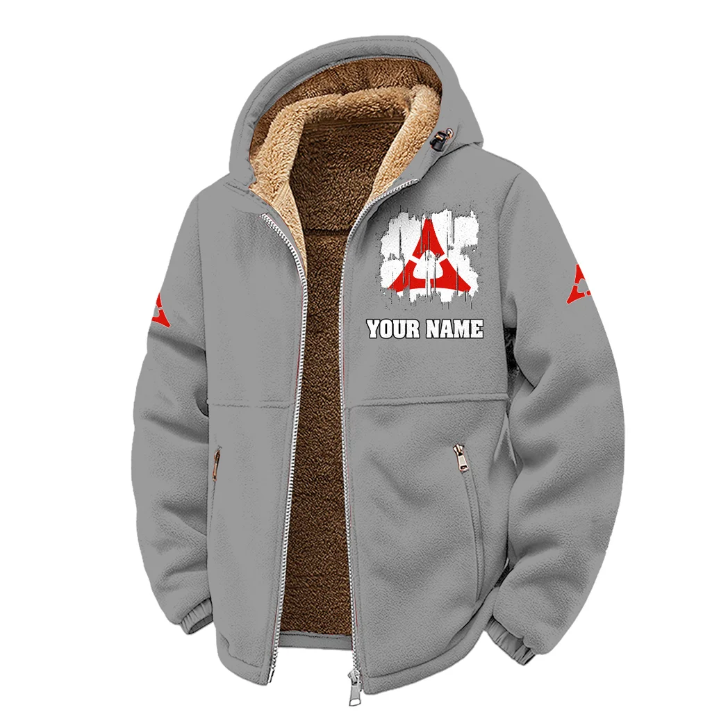 American Muscle Car Winter Fleece Jacket, Ski & Snowboard Mid-Layer HVN1451DC - Grey - Image 2