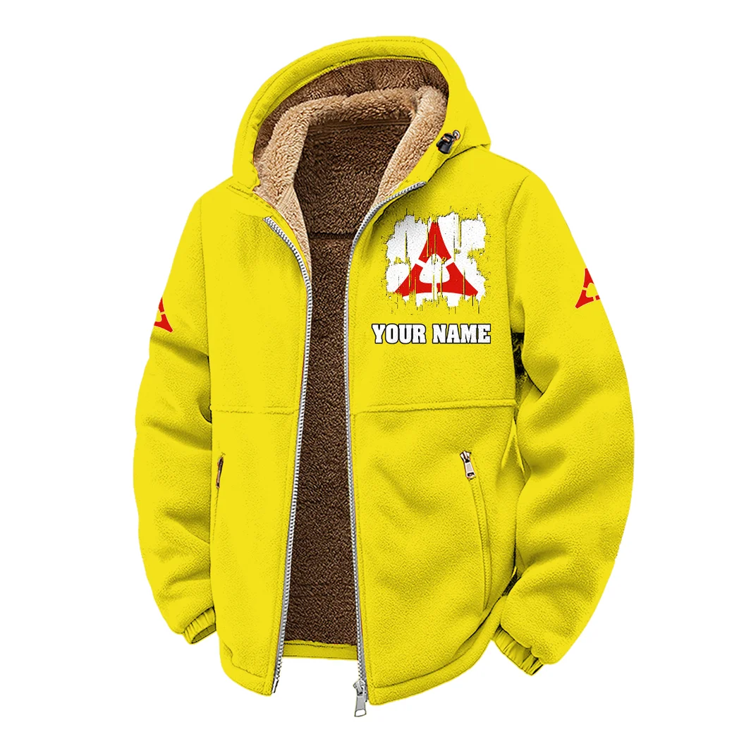 American Muscle Car Winter Fleece Jacket, Ski & Snowboard Mid-Layer HVN1451DC - Yellow - Image 2