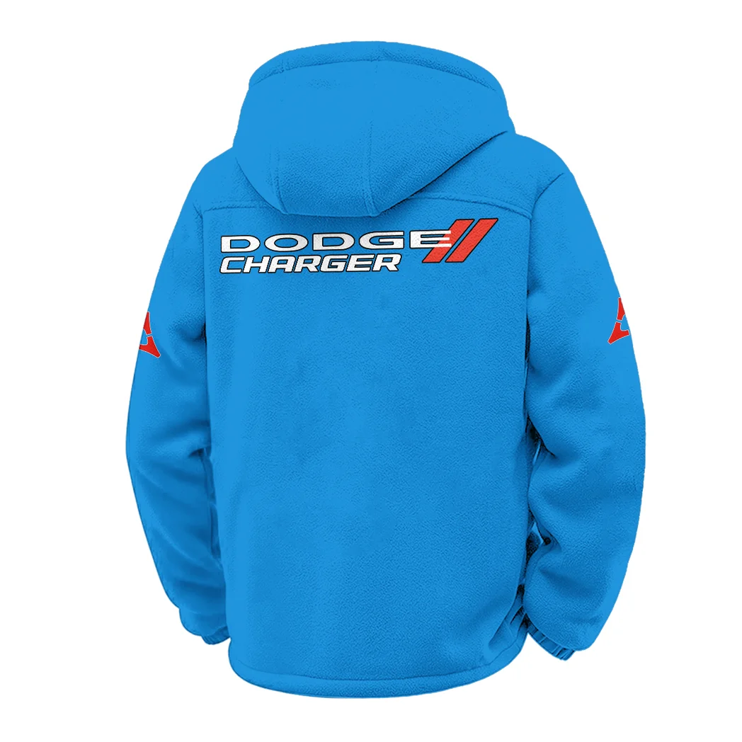 American Muscle Car Winter Fleece Jacket, Ski & Snowboard Mid-Layer HVN1451DC - Cyan - Image 3