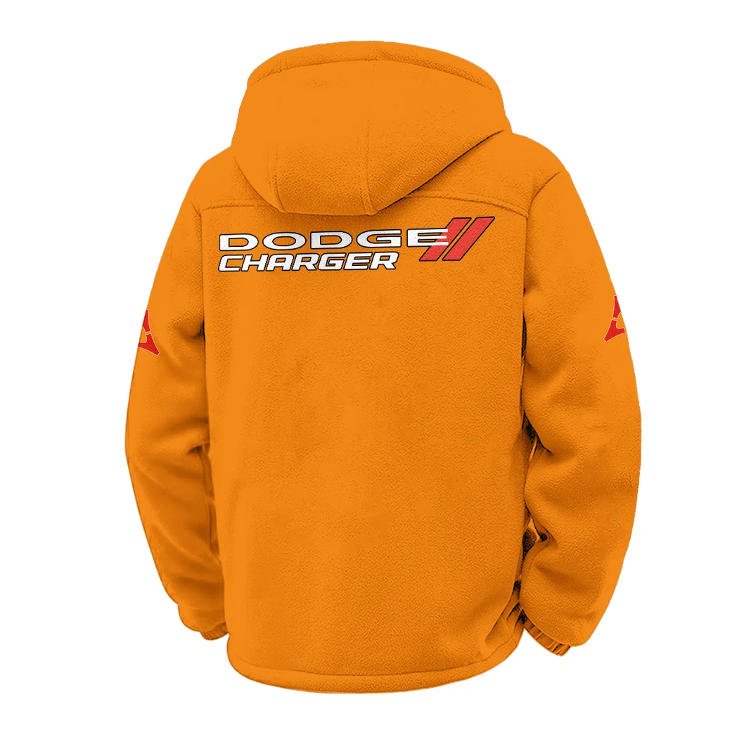 American Muscle Car Winter Fleece Jacket, Ski & Snowboard Mid-Layer HVN1451DC - Orange - Image 3