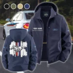 Two-Door Sports Car Fleece Windbreaker Jacket, Cozy Fleece-Lined Windbreaker HVN1451FM - Navy