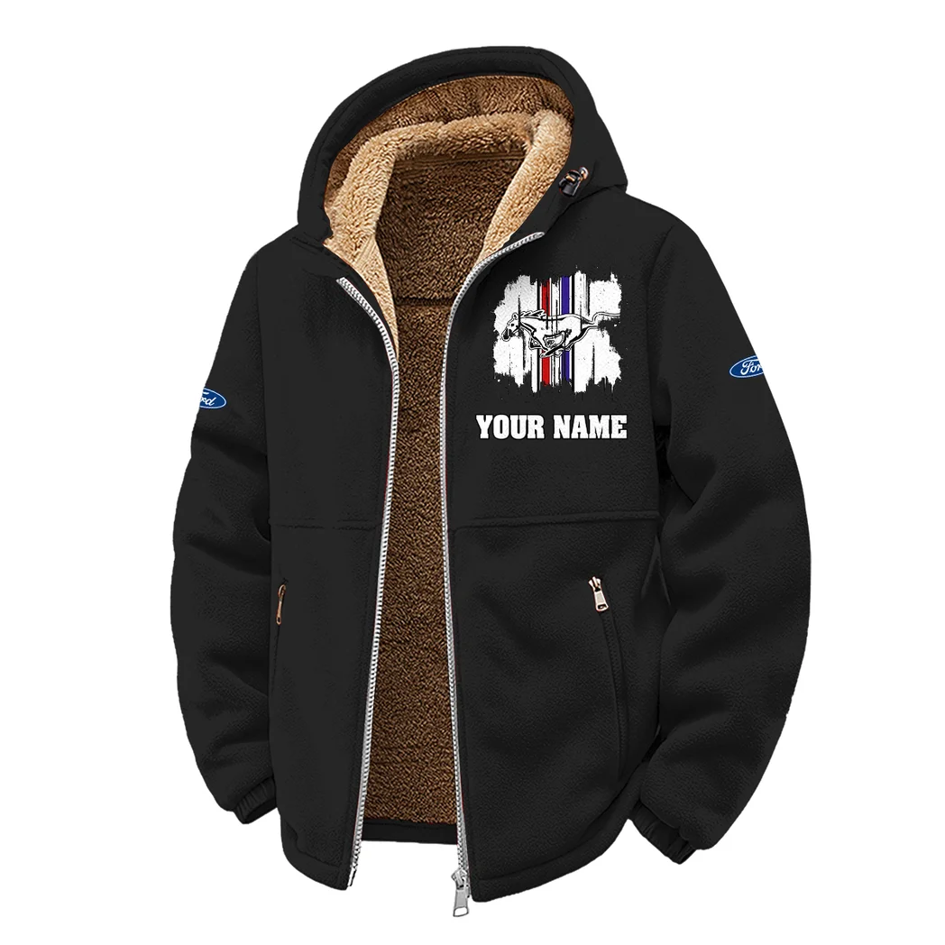 Two-Door Sports Car Winter Fleece Jacket, Ultra-Soft Fleece Shell HVN1451FM - Black - Image 2