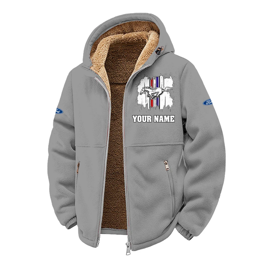 Two-Door Sports Car Winter Fleece Jacket, Ultra-Soft Fleece Shell HVN1451FM - Grey - Image 2