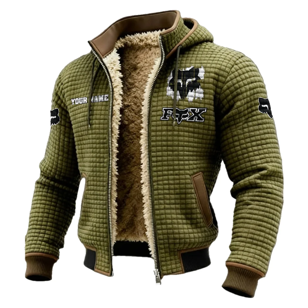 Off-Road Apparel Fleece-Lined Hooded Jacket, Thermal Core Fleece Jacket HVN1451FR - Green - Image 2