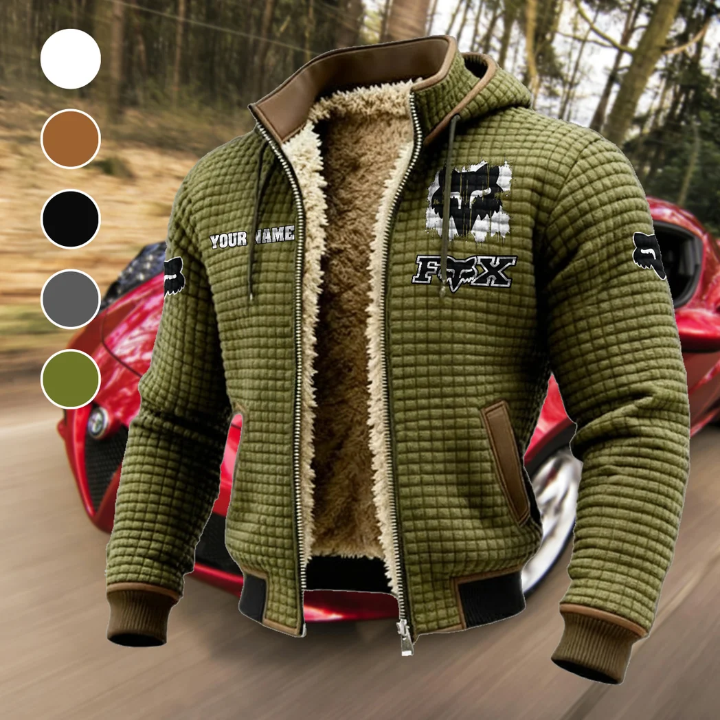 Off-Road Apparel Fleece-Lined Hooded Jacket, Thermal Core Fleece Jacket HVN1451FR - Green