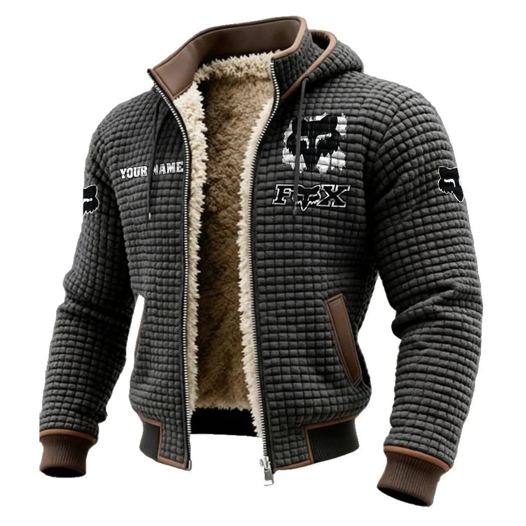 Off-Road Apparel Fleece-Lined Hooded Jacket, Thermal Core Fleece Jacket HVN1451FR - Grey - Image 2