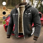 Off-Road Apparel Fleece-Lined Hooded Jacket, Thermal Core Fleece Jacket HVN1451FR - Grey