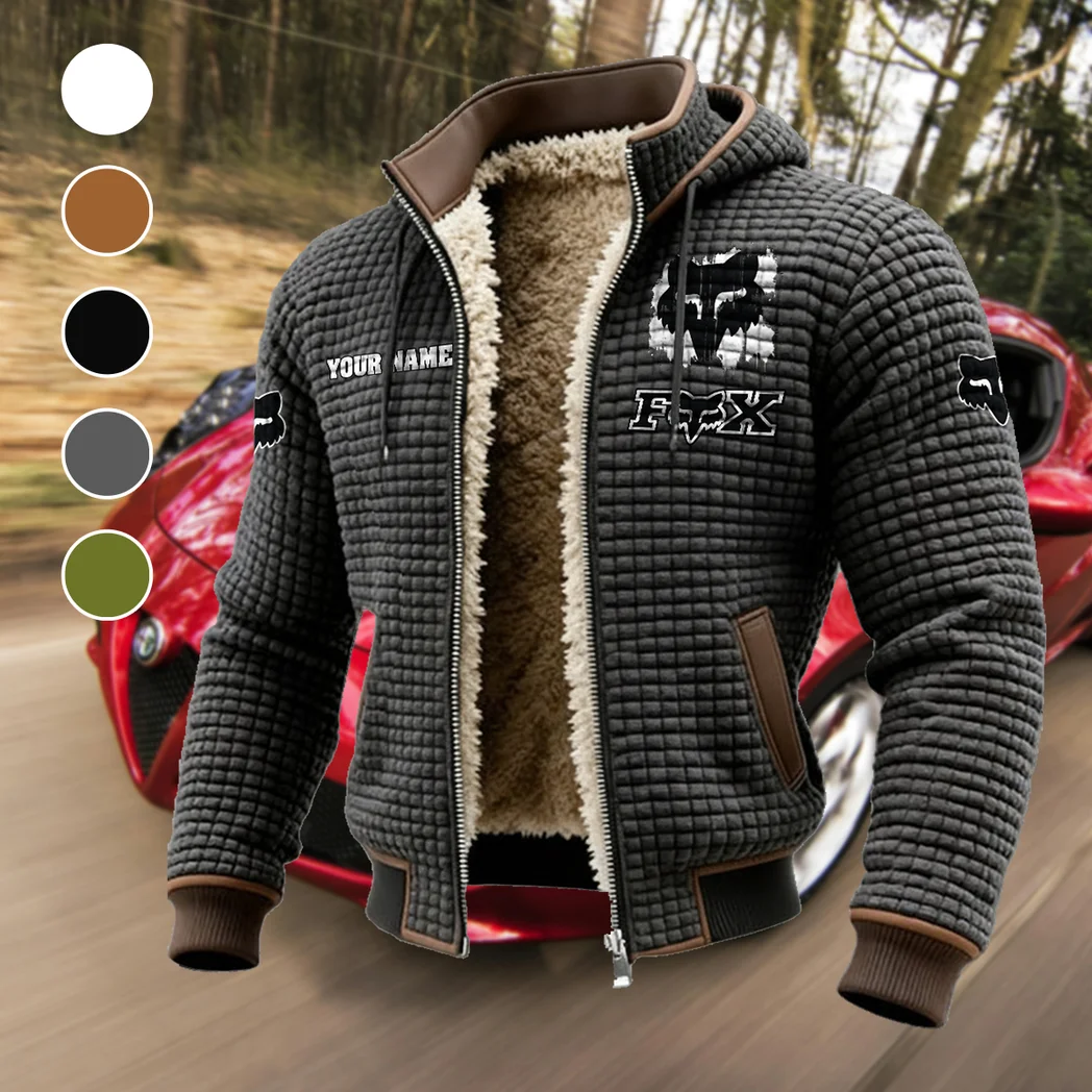 Off-Road Apparel Fleece-Lined Hooded Jacket, Thermal Core Fleece Jacket HVN1451FR - Grey