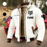 Off-Road Apparel Fleece-Lined Hooded Jacket, Thermal Core Fleece Jacket HVN1451FR - White