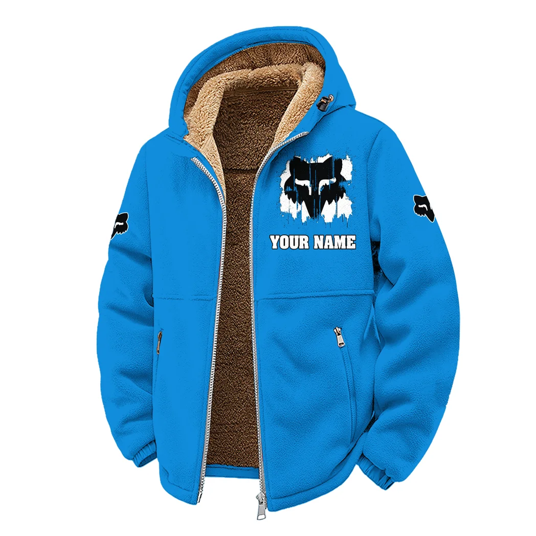 Off-Road Apparel Winter Fleece Jacket, Brushed Interior Winter Fleece HVN1451FR - Cyan - Image 2