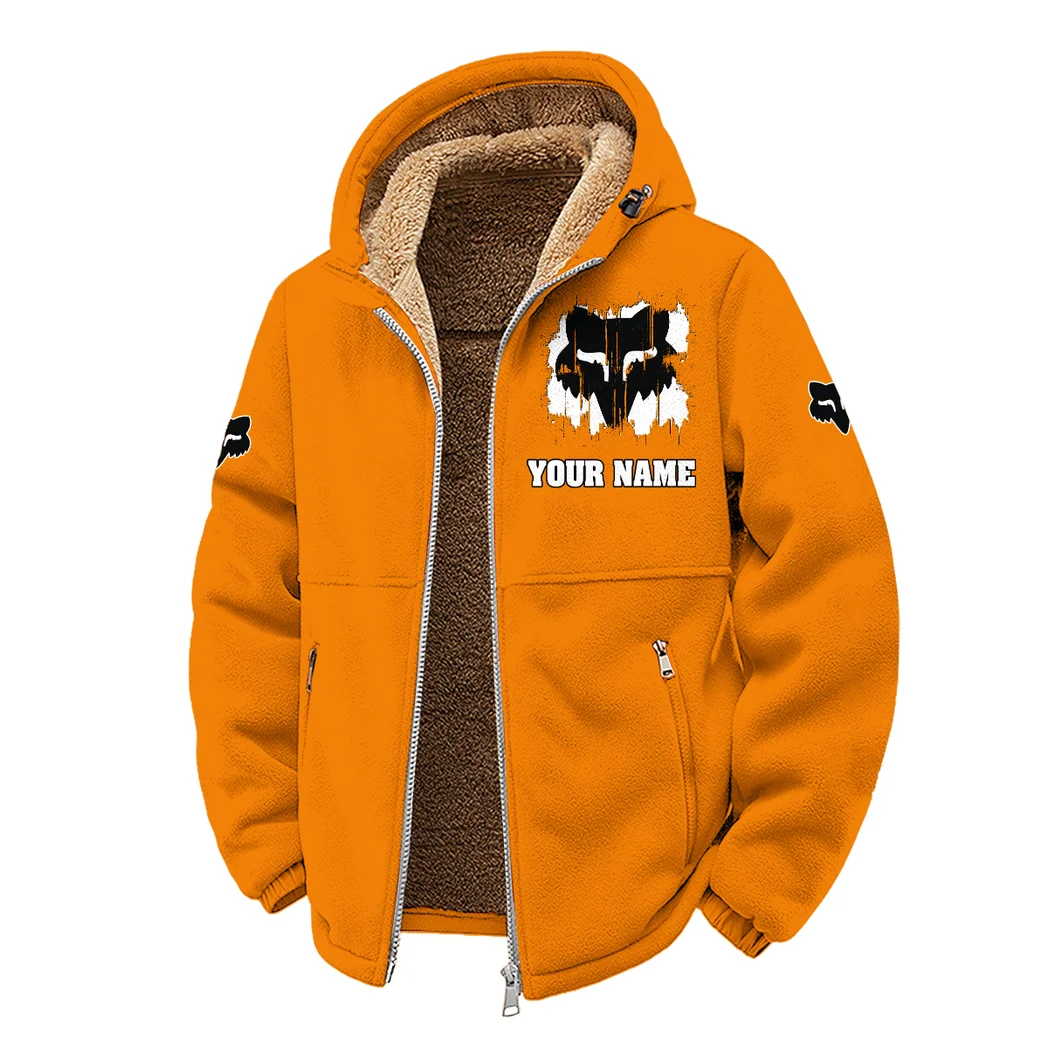 Off-Road Apparel Winter Fleece Jacket, Brushed Interior Winter Fleece HVN1451FR - Orange - Image 2