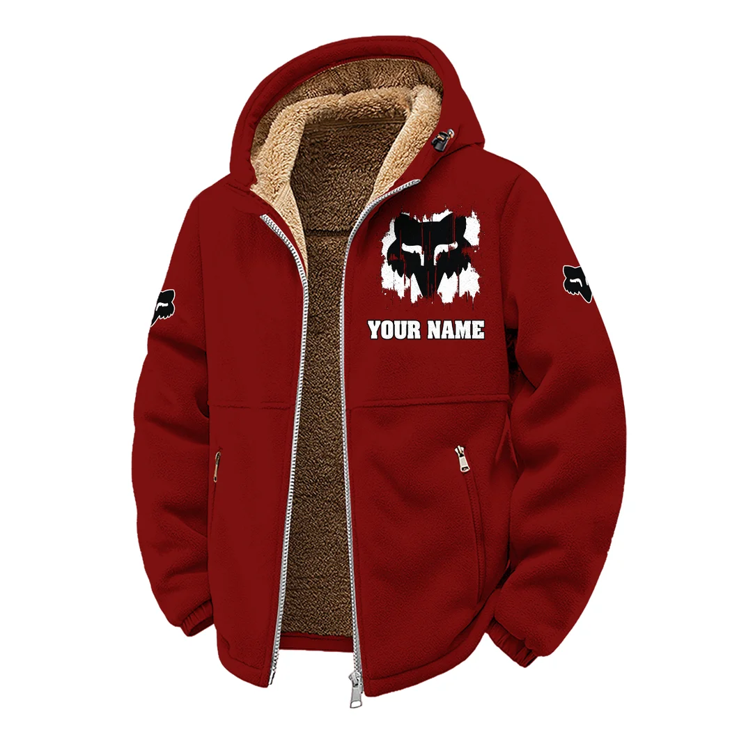Off-Road Apparel Winter Fleece Jacket, Brushed Interior Winter Fleece HVN1451FR - Wine - Image 2