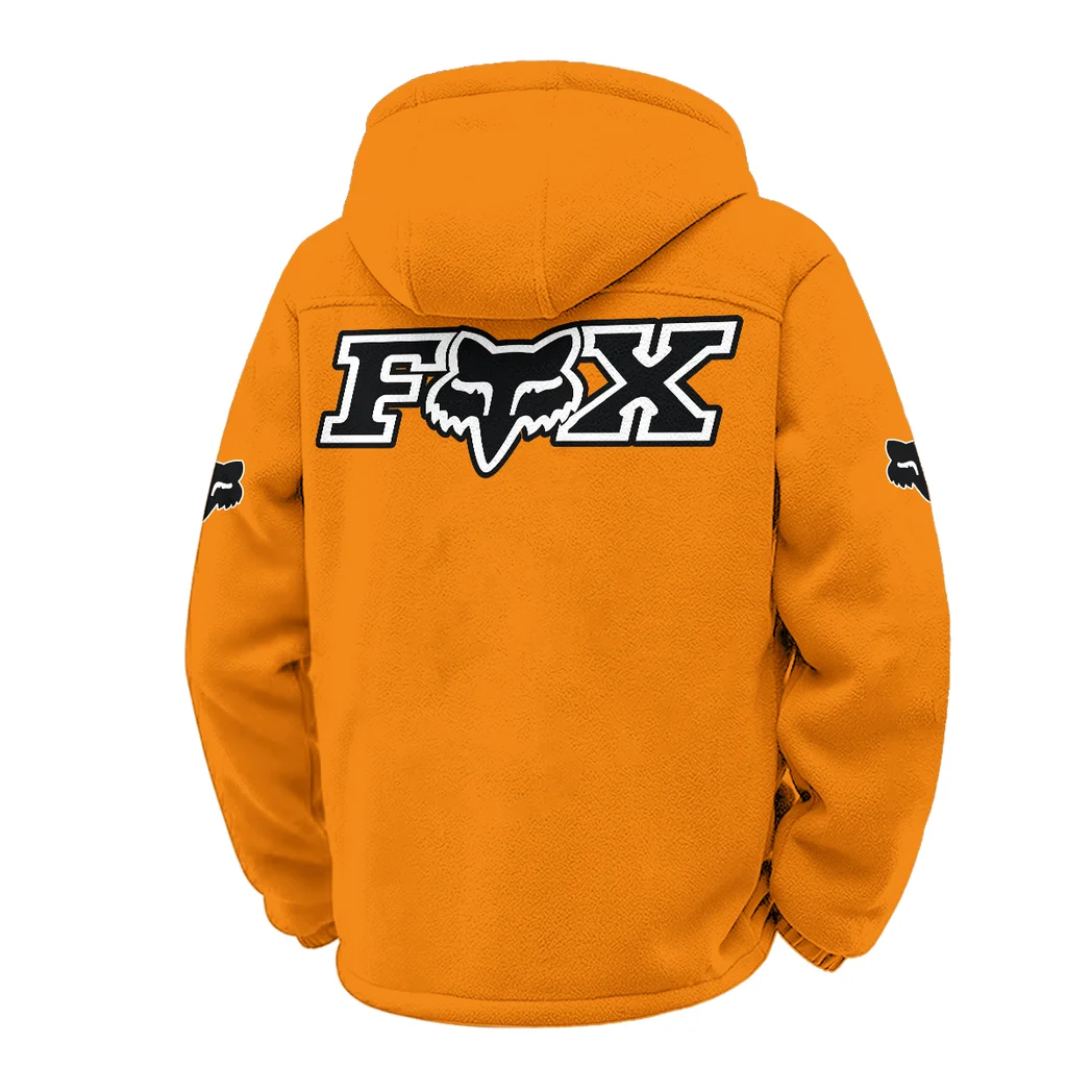 Off-Road Apparel Winter Fleece Jacket, Brushed Interior Winter Fleece HVN1451FR - Orange - Image 3