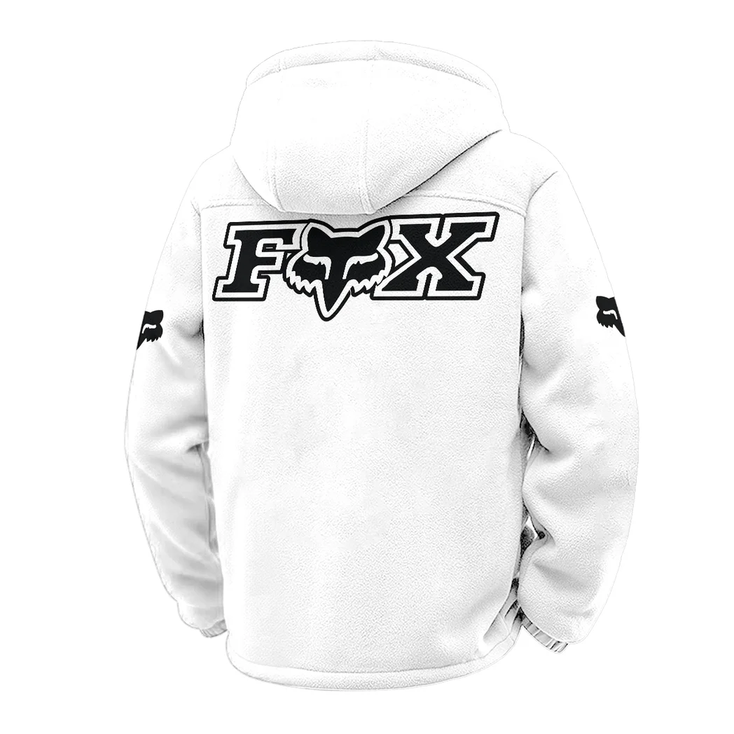 Off-Road Apparel Winter Fleece Jacket, Brushed Interior Winter Fleece HVN1451FR - White - Image 3
