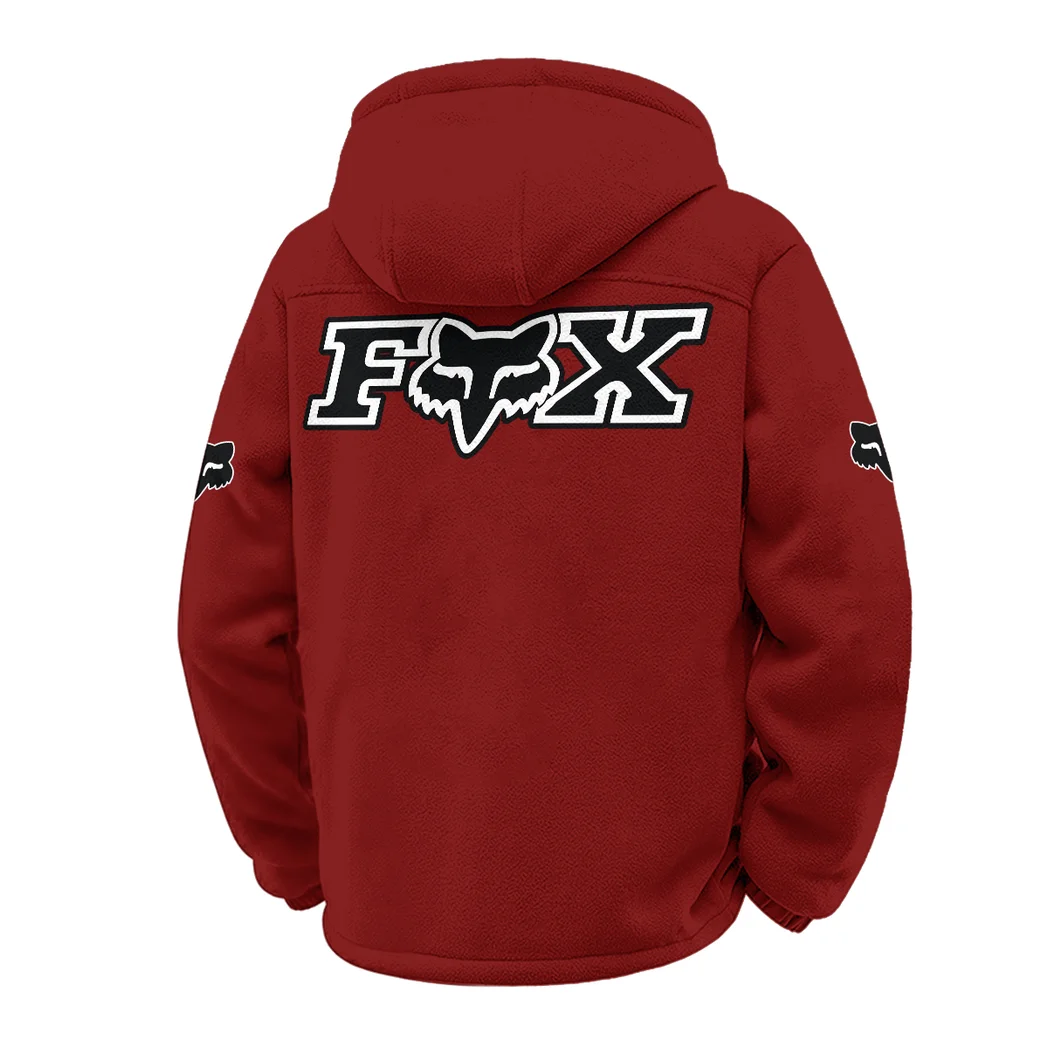 Off-Road Apparel Winter Fleece Jacket, Brushed Interior Winter Fleece HVN1451FR - Wine - Image 3