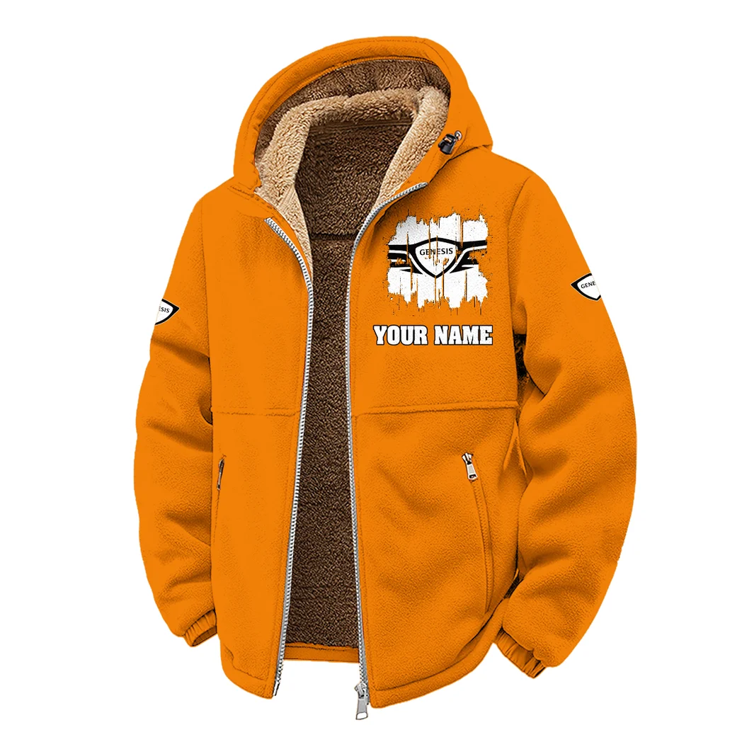 Prestige Sedan Winter Fleece Jacket, Luxe Microfleece Pullover HVN1451GE - Orange - Image 2