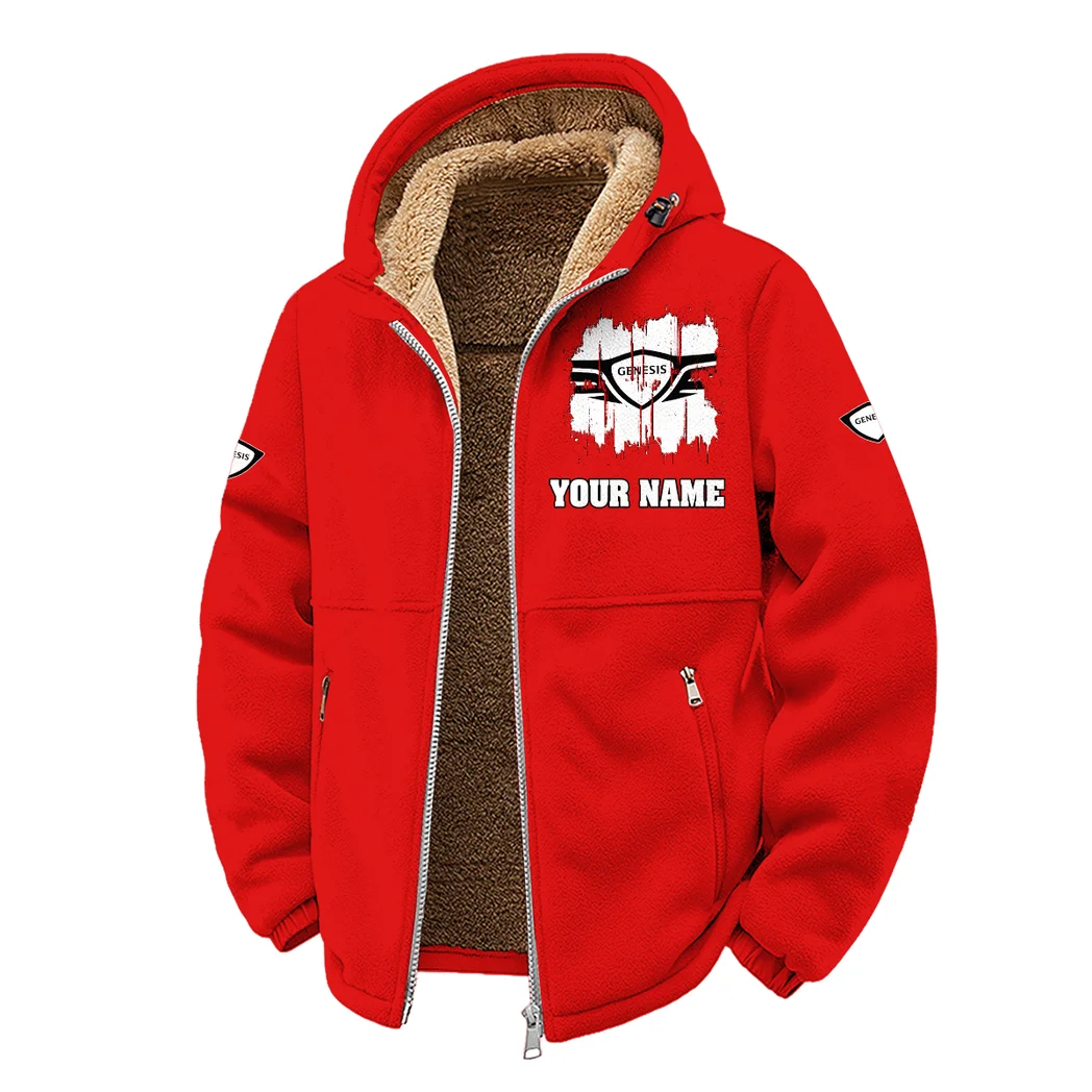 Prestige Sedan Winter Fleece Jacket, Luxe Microfleece Pullover HVN1451GE - Red - Image 2