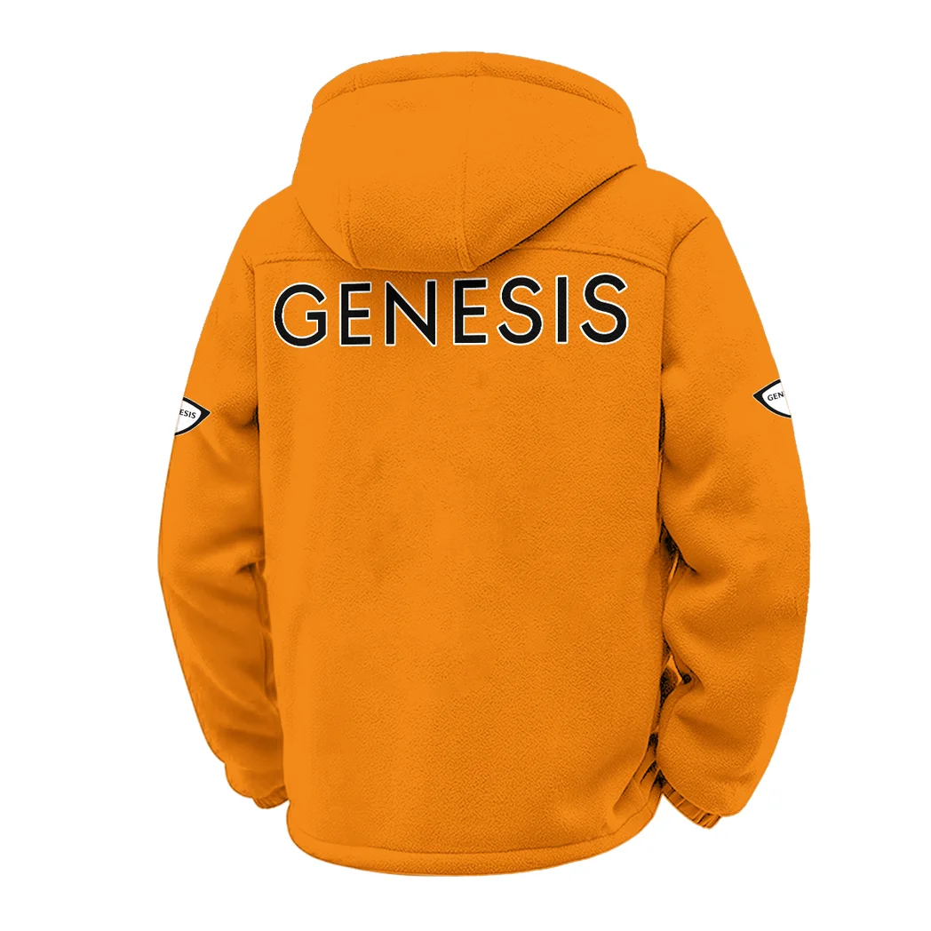 Prestige Sedan Winter Fleece Jacket, Luxe Microfleece Pullover HVN1451GE - Orange - Image 3