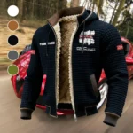 Cargo Vehicle Fleece-Lined Hooded Jacket, Brushed Interior Winter Jacket HVN1451GM - Black
