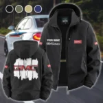 Cargo Vehicle Fleece Windbreaker Jacket, Anti-Pill Wind-Blocking Fleece HVN1451GM - Black
